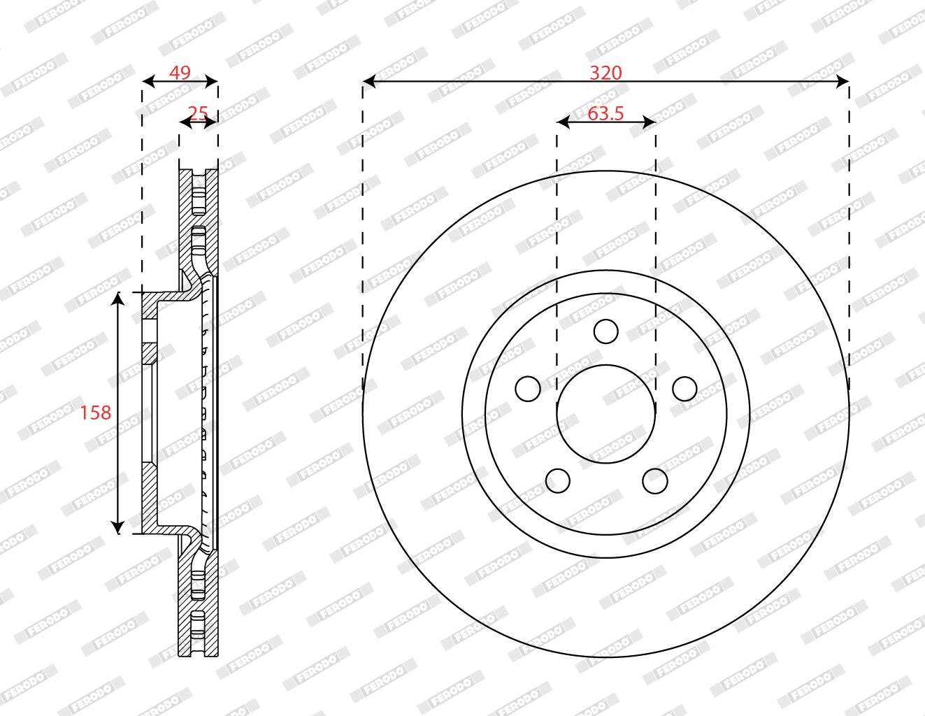 Disco freno FERODO DDF3053C
