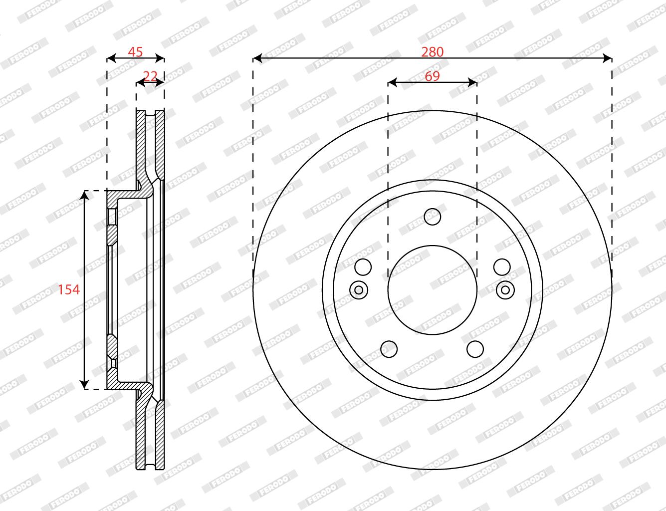 Disco freno FERODO DDF3056C