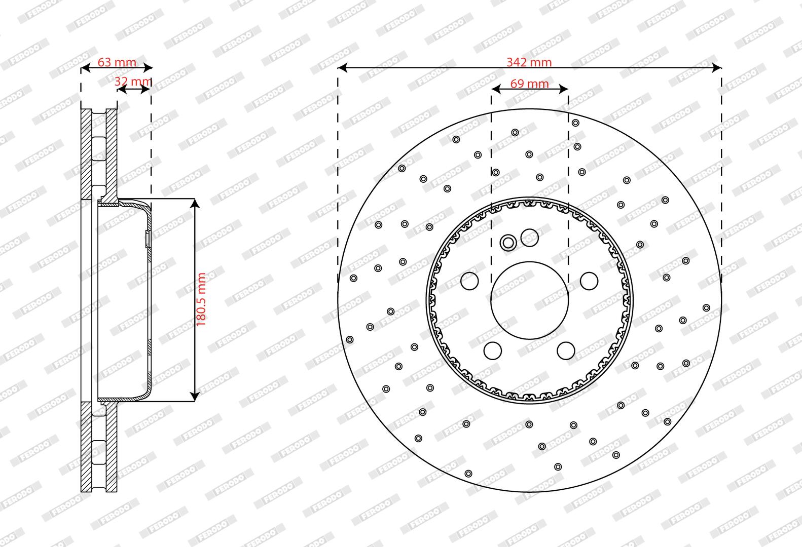 Disco freno FERODO DDF3060VC-1
