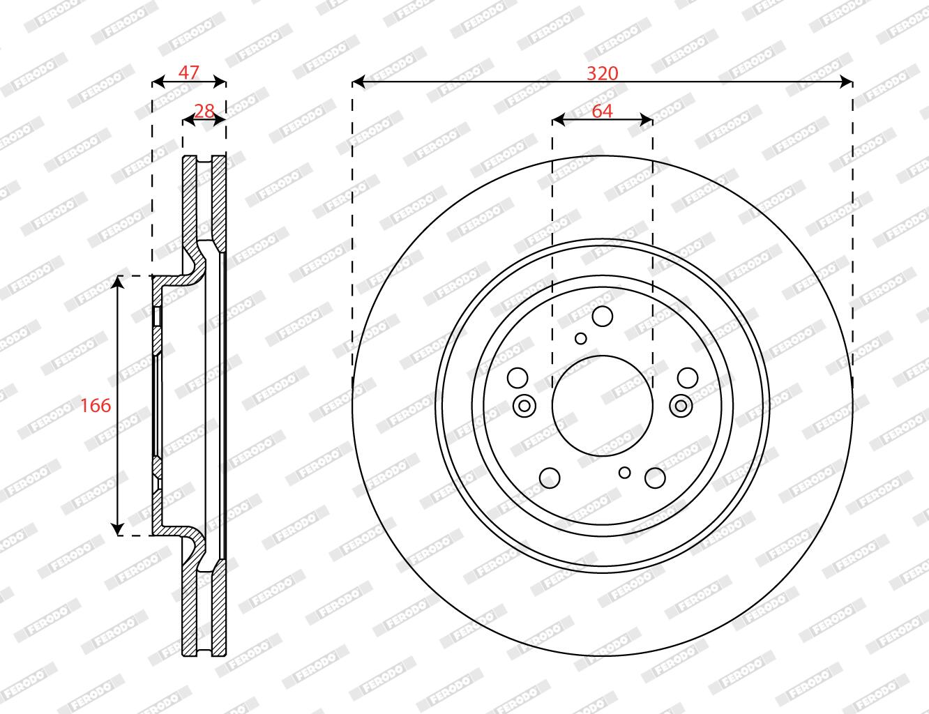 Disco freno FERODO DDF3069C