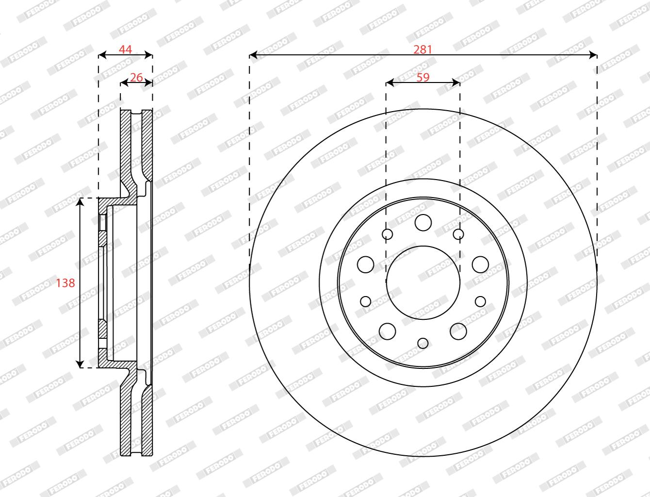 Disco freno FERODO DDF3075C