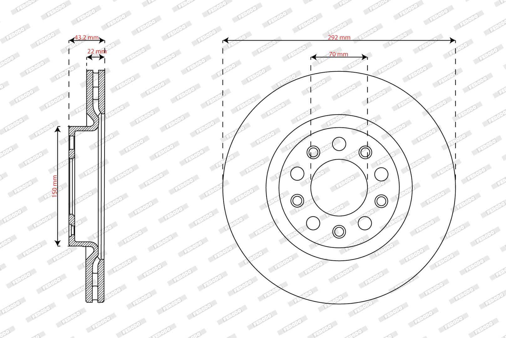 Disco freno FERODO DDF3085C