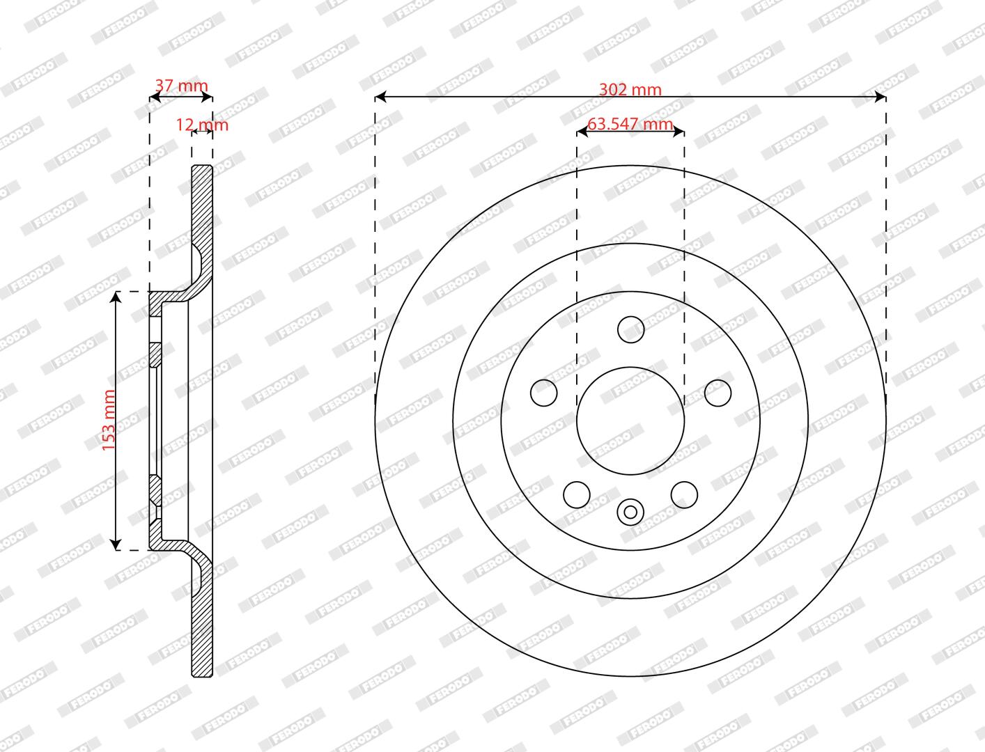 Disco freno FERODO DDF3088C