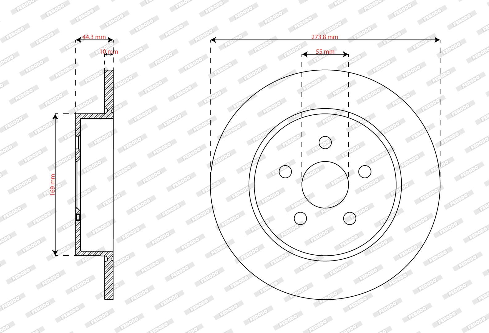 Disco freno FERODO DDF3096C