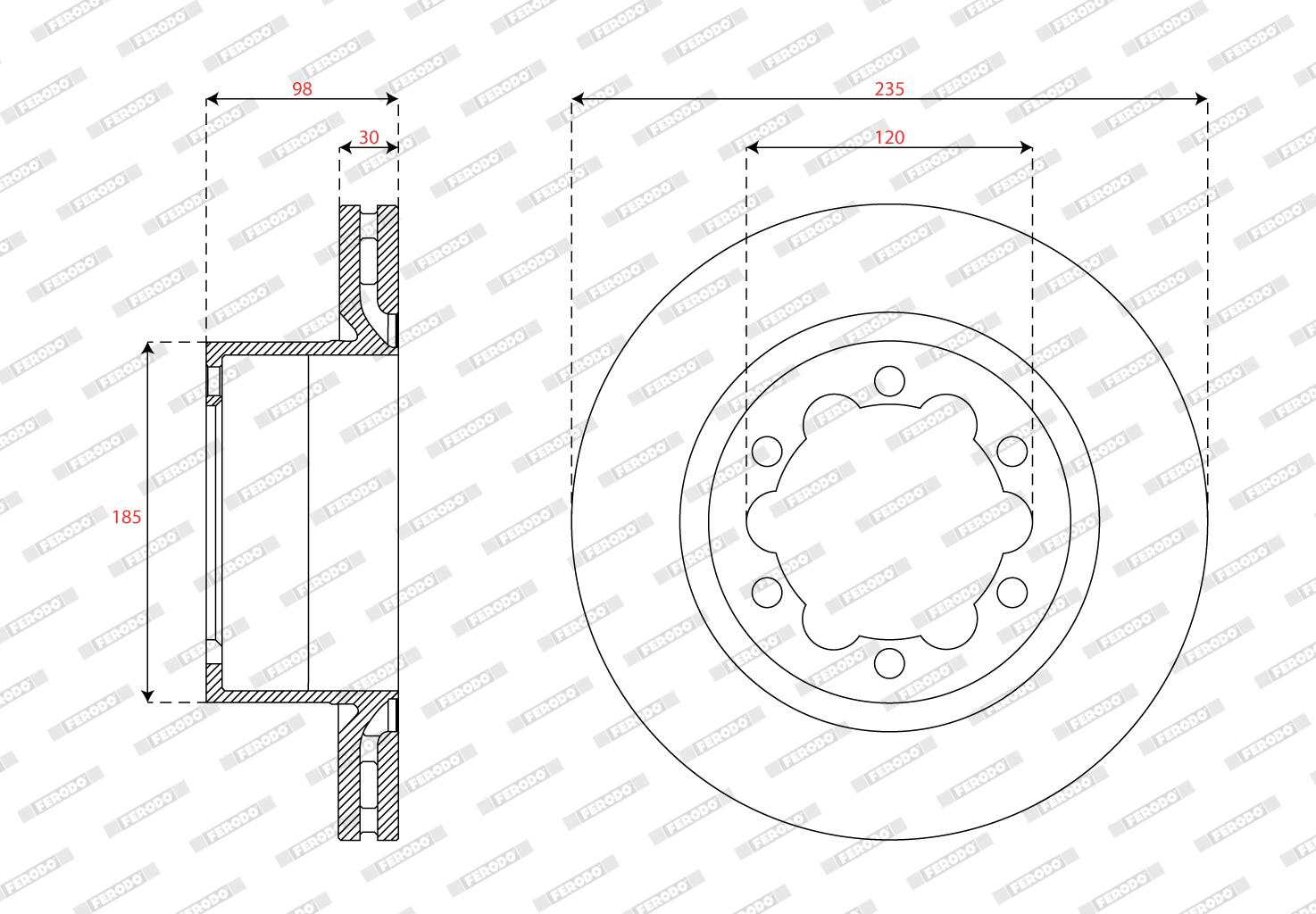 Disco freno FERODO DDF3106C-1