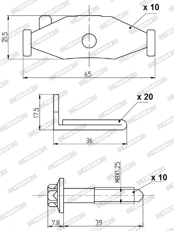 Kit accessori, pastiglia freno FERODO FAC161