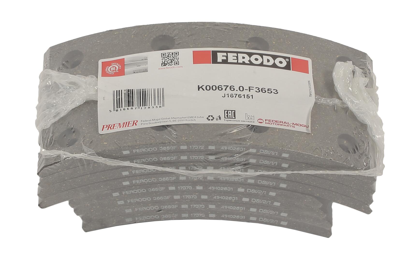Kit materiale d'attrito, freno a tamburo FERODO K00676.0-F3653