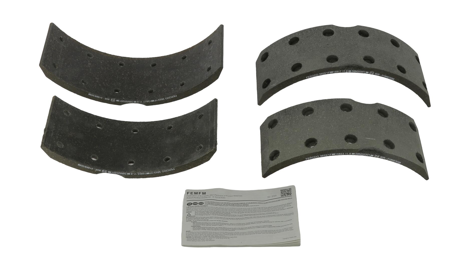Kit materiale d'attrito, freno a tamburo FERODO K15817.0-F3652