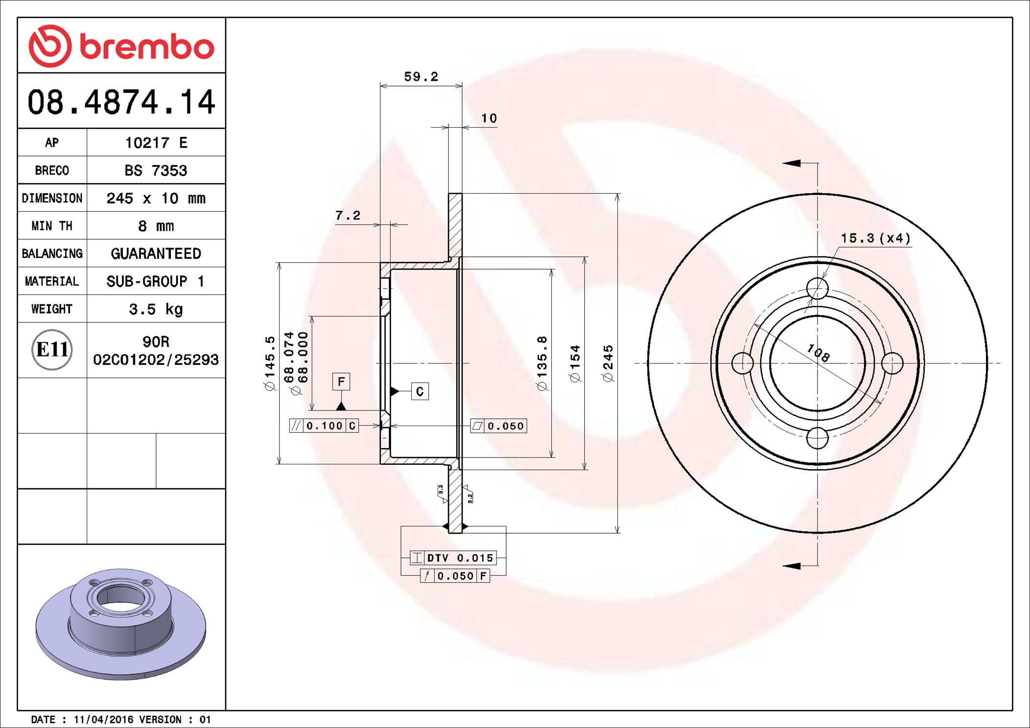 DF POST. AUDI 100 (44, 44Q, C3) 0882-0
