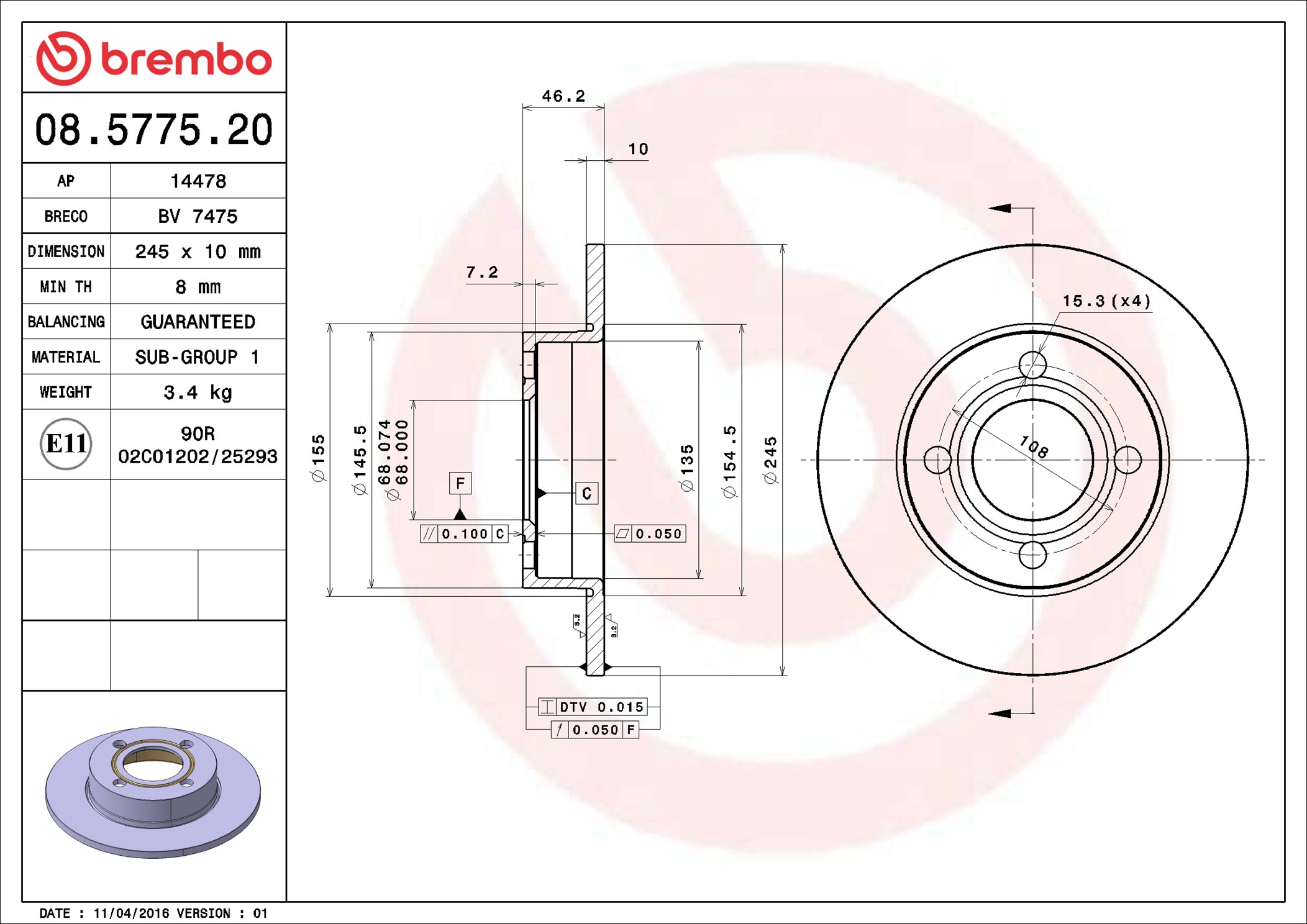 DF POST. AUDI 100 (44, 44Q, C3) 0882-0