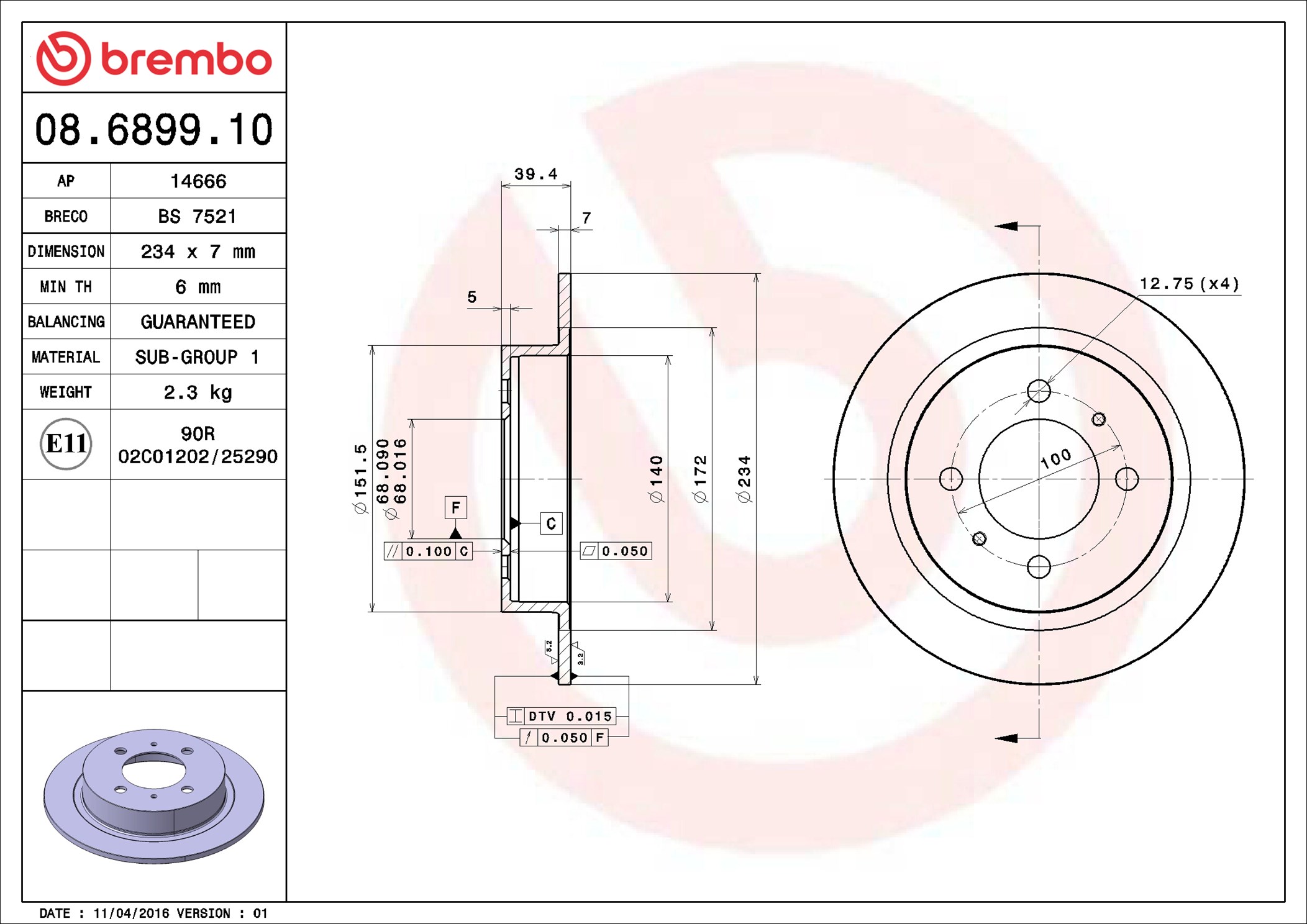 DF POST.  100NX (B13) 0390-0196