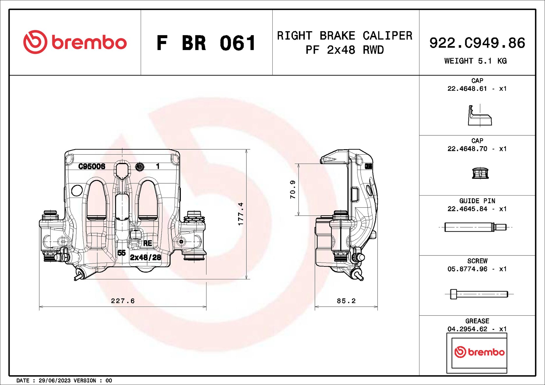 PINZA FRENO LCV