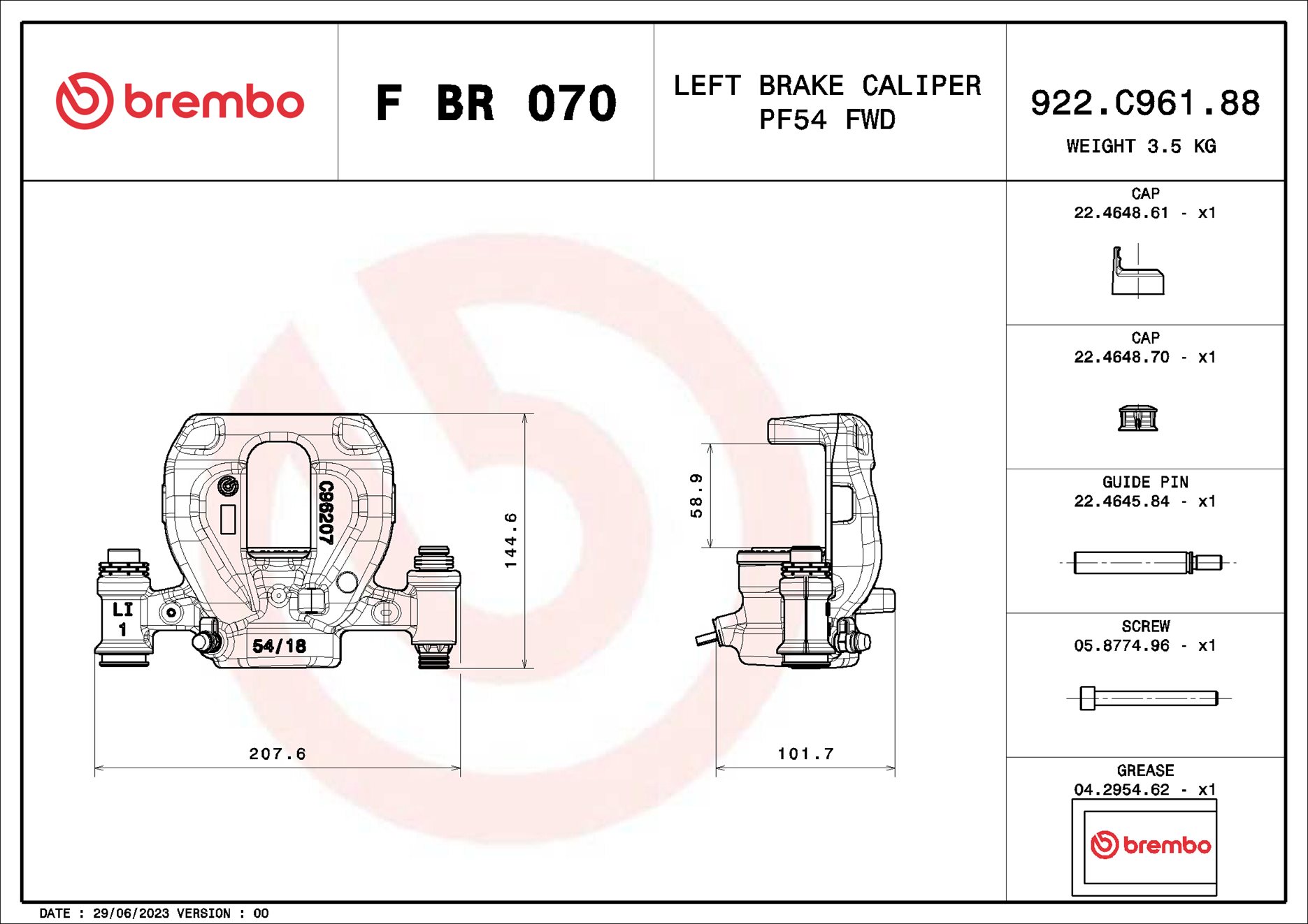 PINZA FRENO LCV