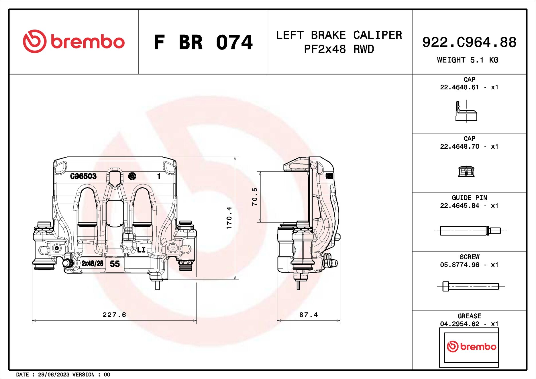 PINZA FRENO LCV