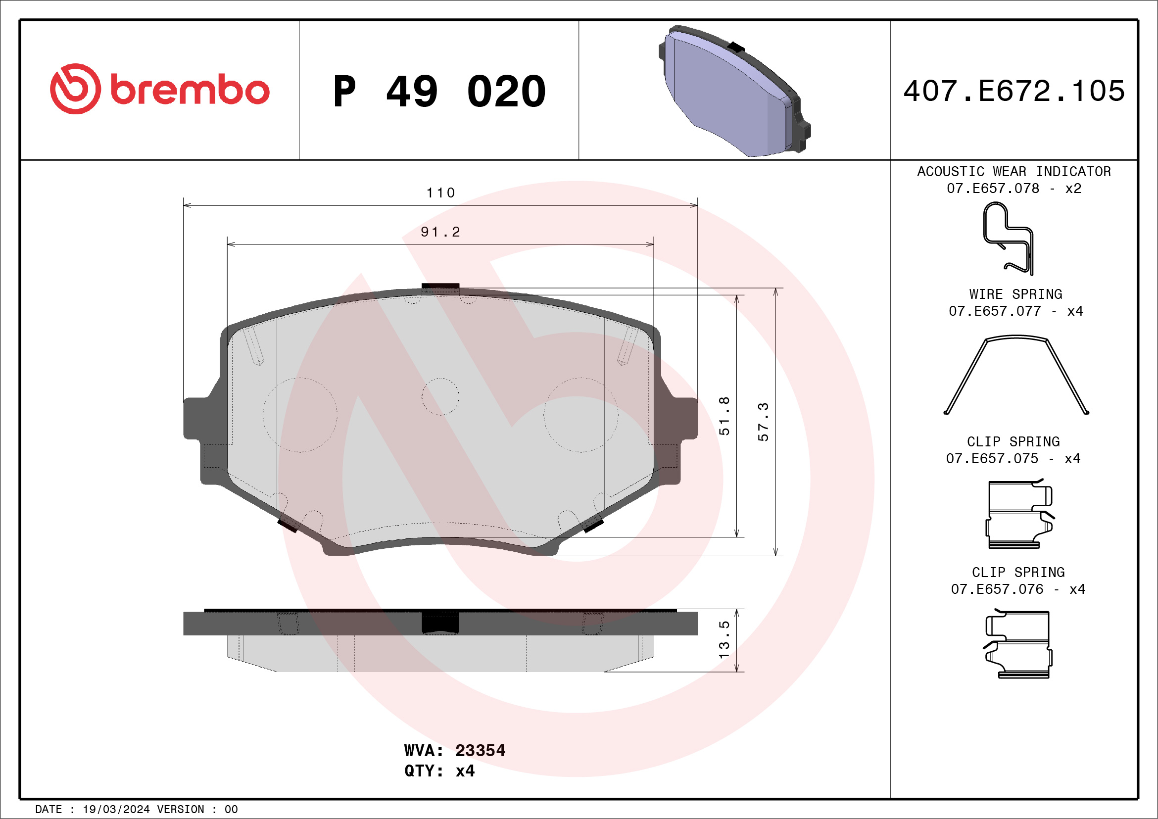 Pastiglie freno BREMBO P49020