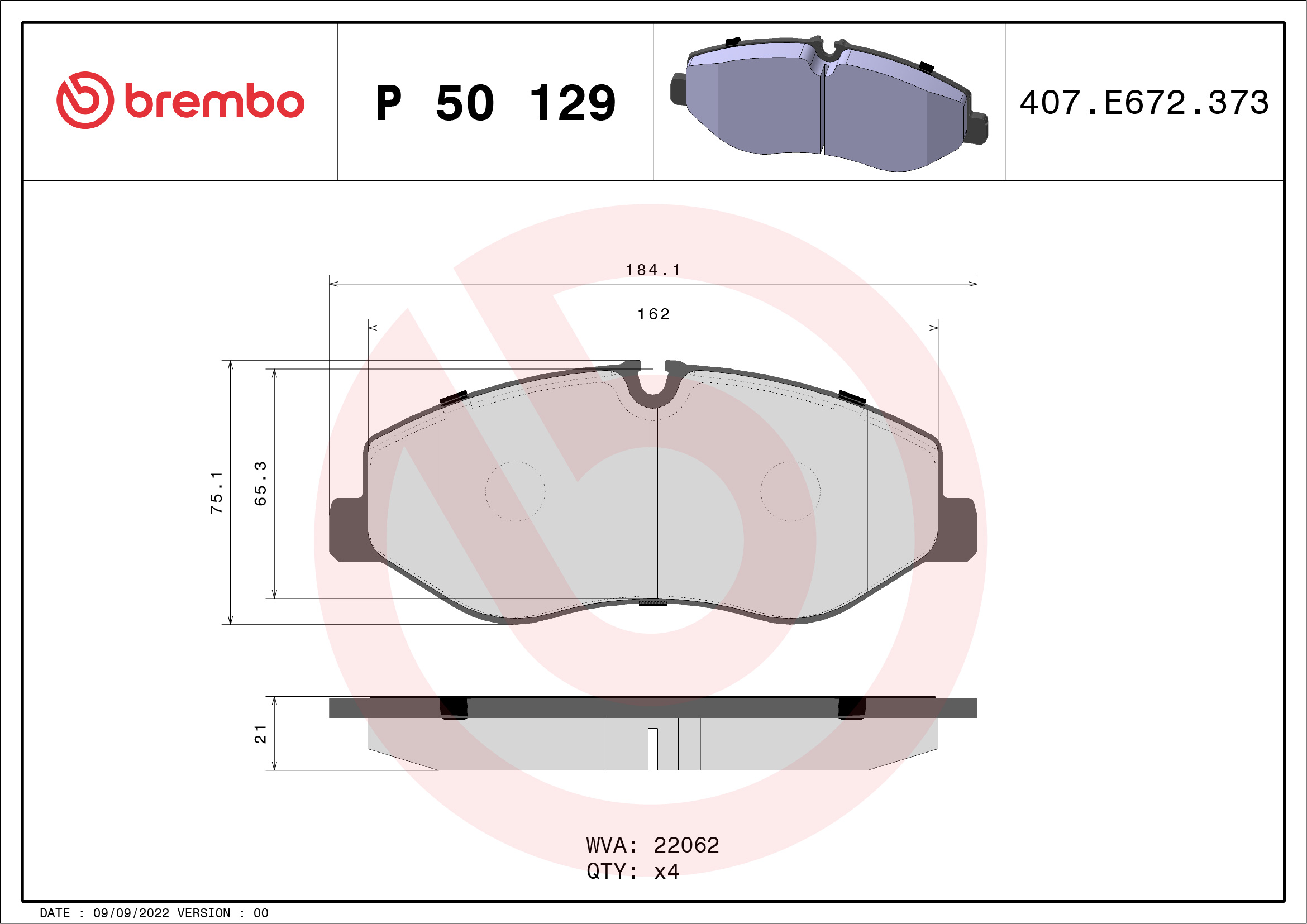 PASTIGLIE FRENO ANT. per MERCEDES V (W447) e VITO