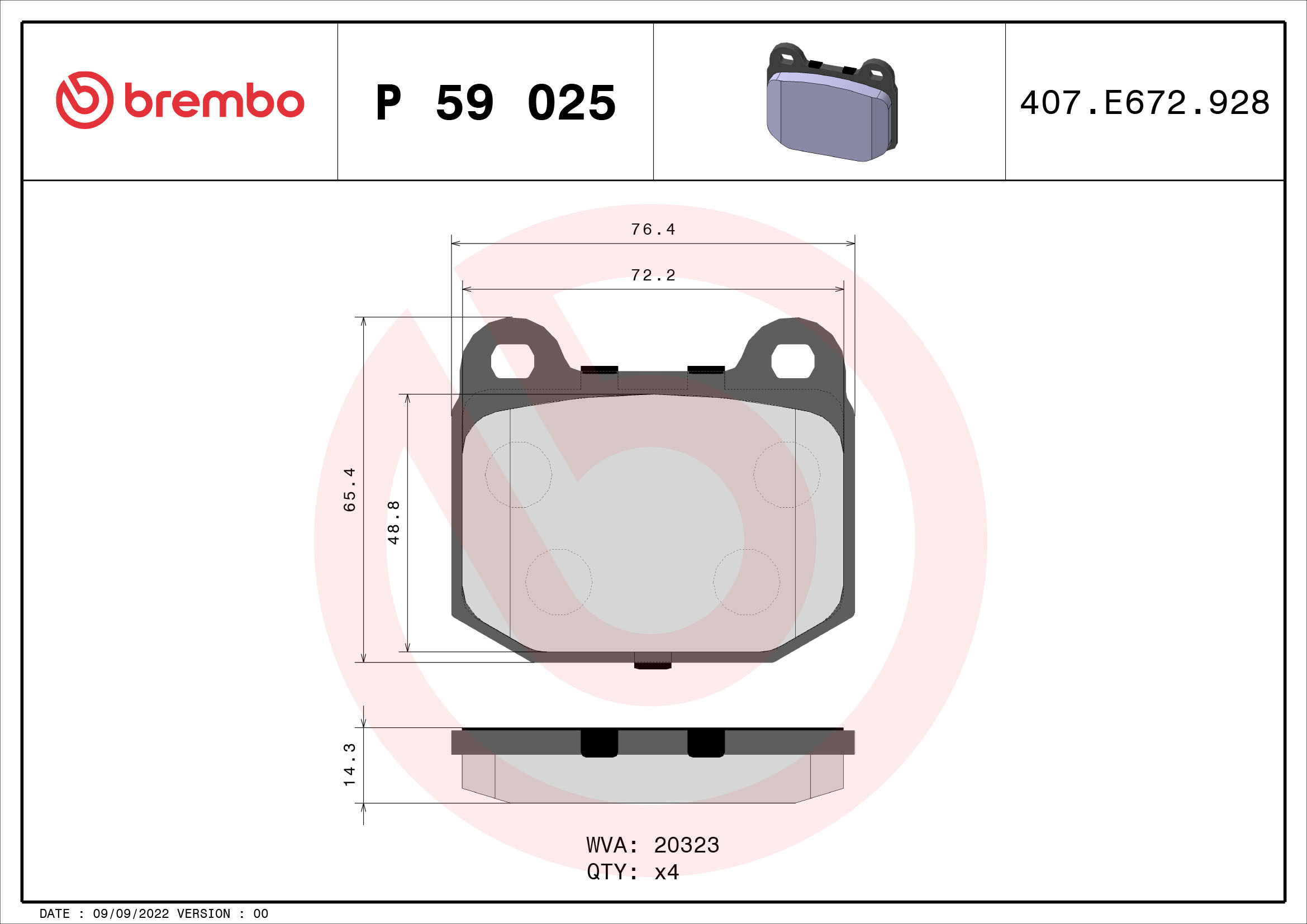 Pastiglie freno BREMBO P59025