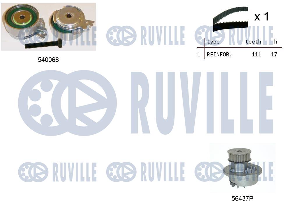 Pompa acqua e kit cinghie dentate RUVILLE 5500051