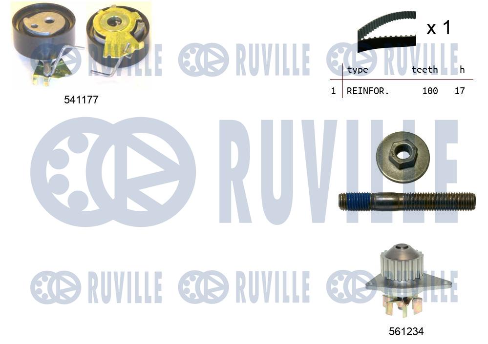 Pompa acqua e kit cinghie dentate RUVILLE 5500501
