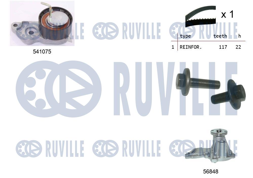 Pompa acqua e kit cinghie dentate RUVILLE 5500641