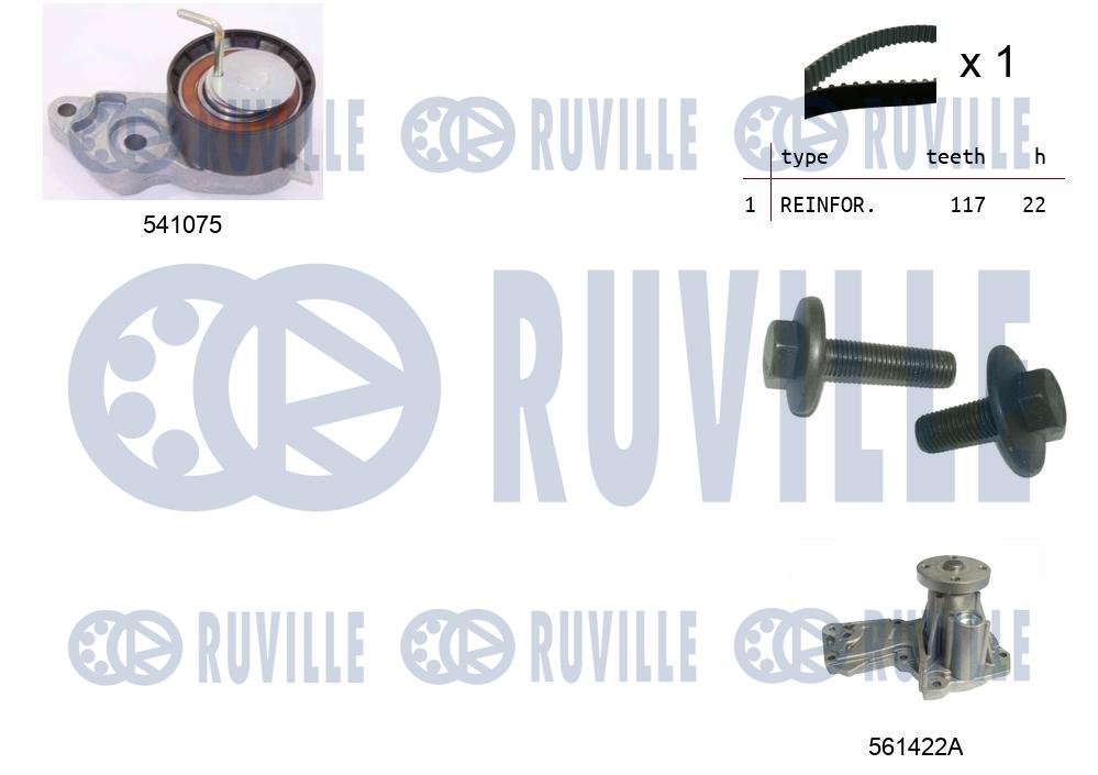 Pompa acqua e kit cinghie dentate RUVILLE 5500642