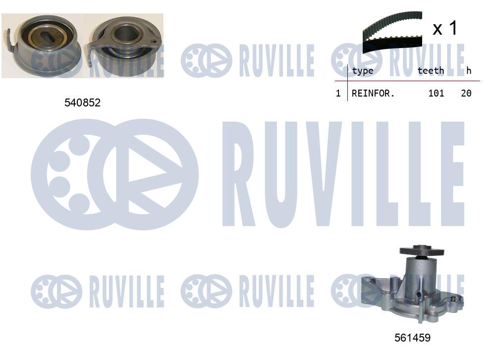 Pompa acqua e kit cinghie dentate RUVILLE 5502631