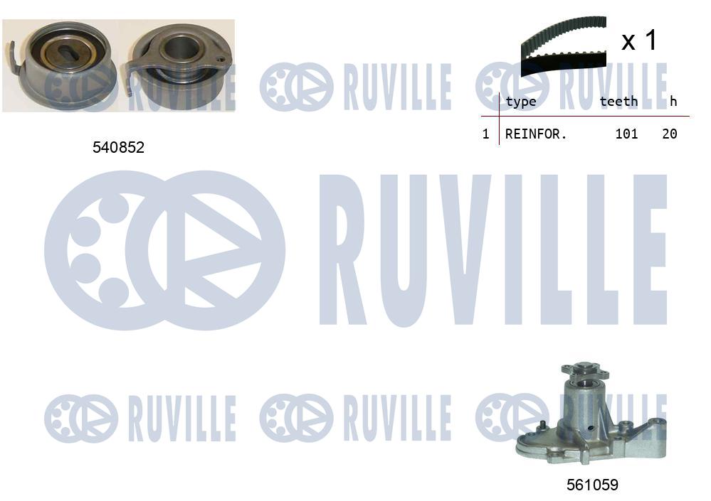 Pompa acqua e kit cinghie dentate RUVILLE 5502632
