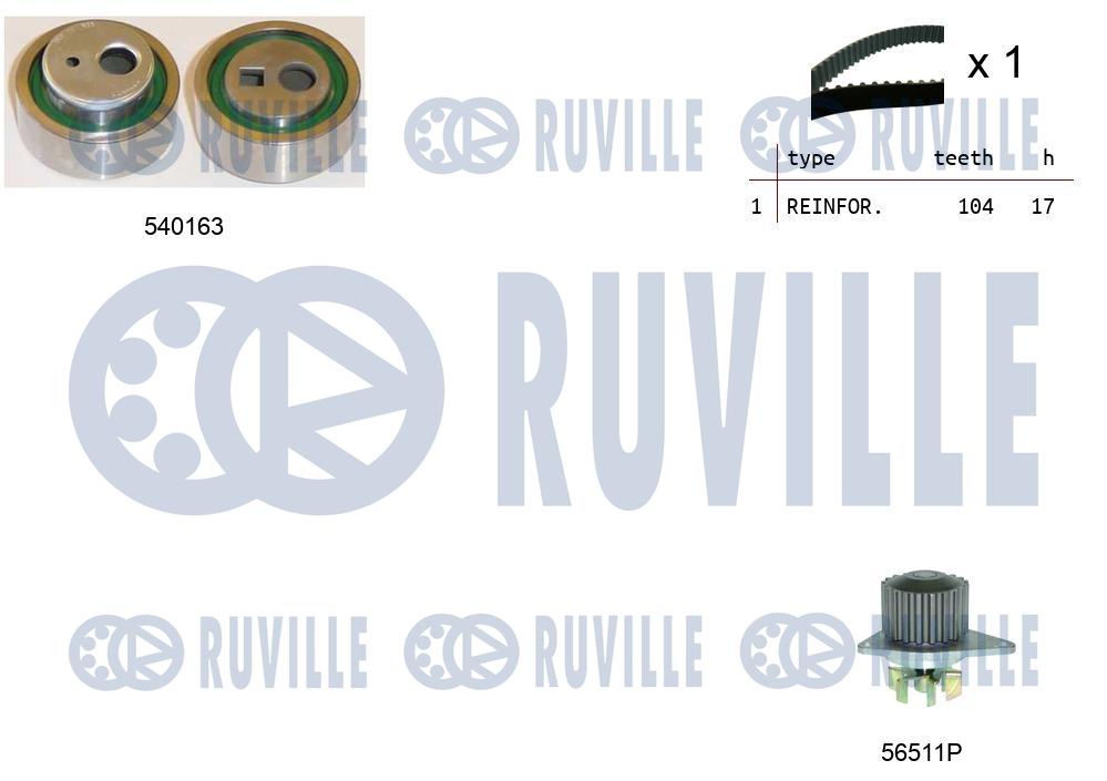 Pompa acqua e kit cinghie dentate RUVILLE 5503291