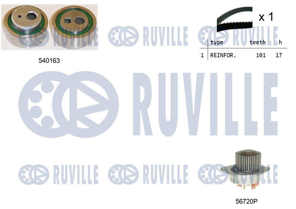 Pompa acqua e kit cinghie dentate RUVILLE 5503301