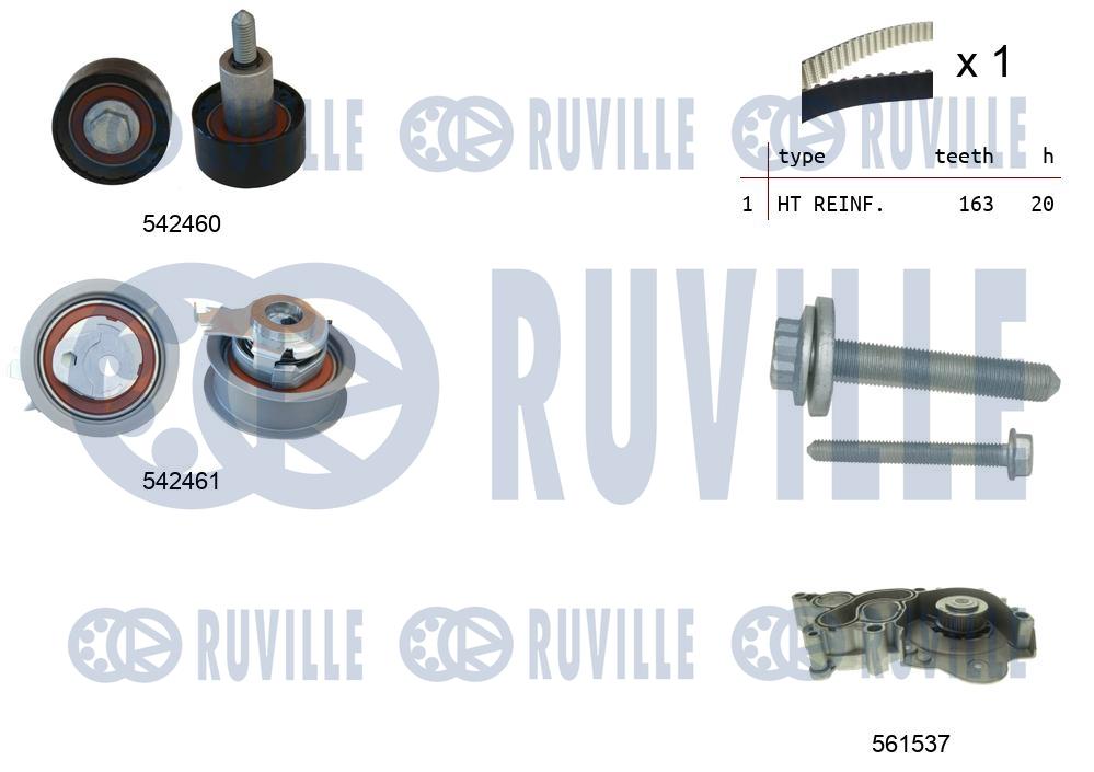 Pompa acqua e kit cinghie dentate RUVILLE 5503841