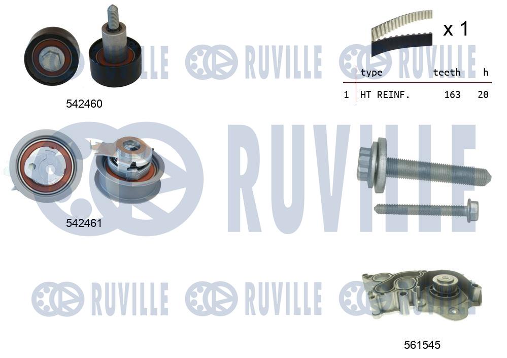 Pompa acqua e kit cinghie dentate RUVILLE 5503842