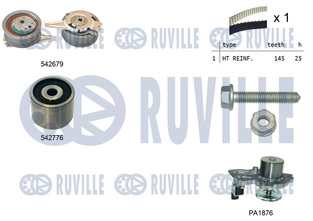 Pompa acqua e kit cinghie dentate RUVILLE 5503913