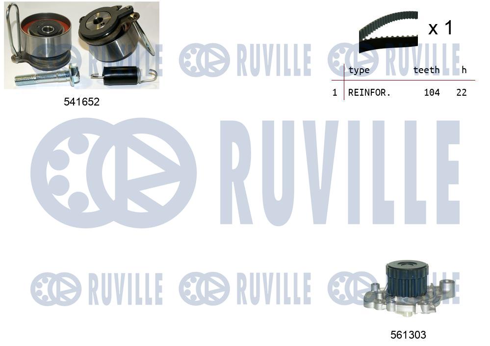 Pompa acqua e kit cinghie dentate RUVILLE 5504091