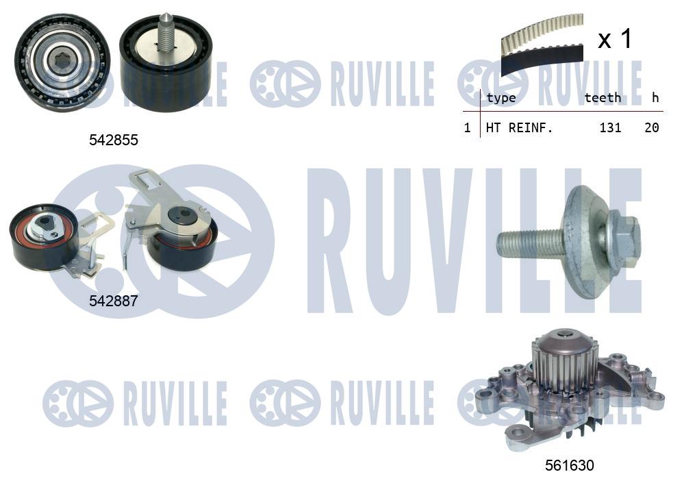 Pompa acqua e kit cinghie dentate RUVILLE 5504971