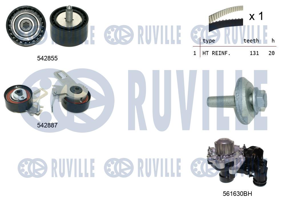 Pompa acqua e kit cinghie dentate RUVILLE 5504972