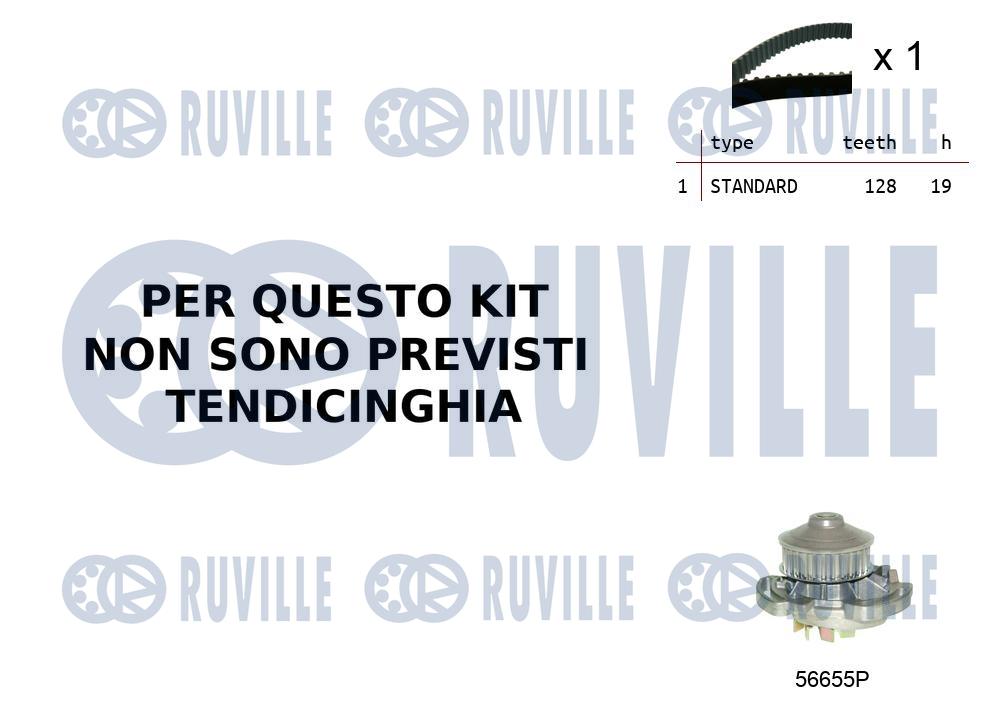 Pompa acqua e kit cinghie dentate RUVILLE 55B0011