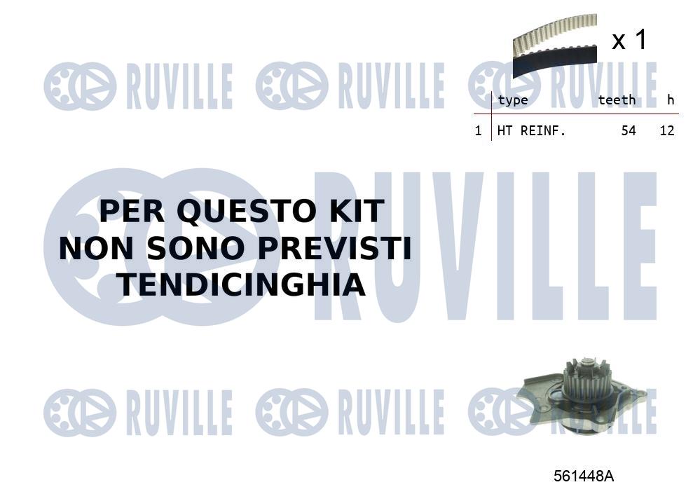 Pompa acqua e kit cinghie dentate RUVILLE 55B0021