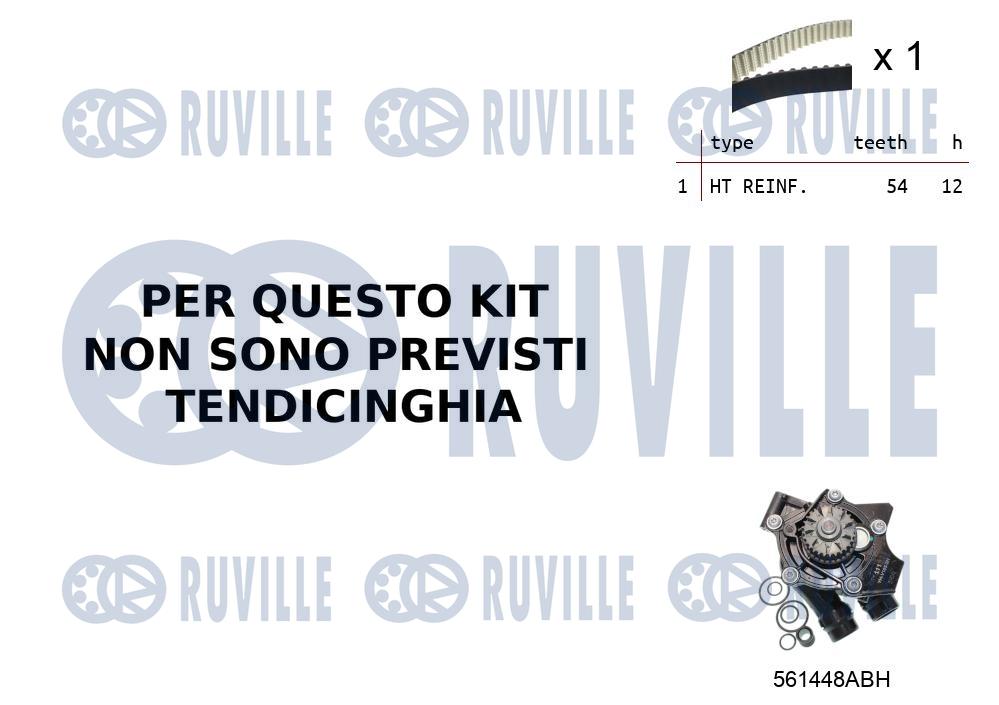 Pompa acqua e kit cinghie dentate RUVILLE 55B0022