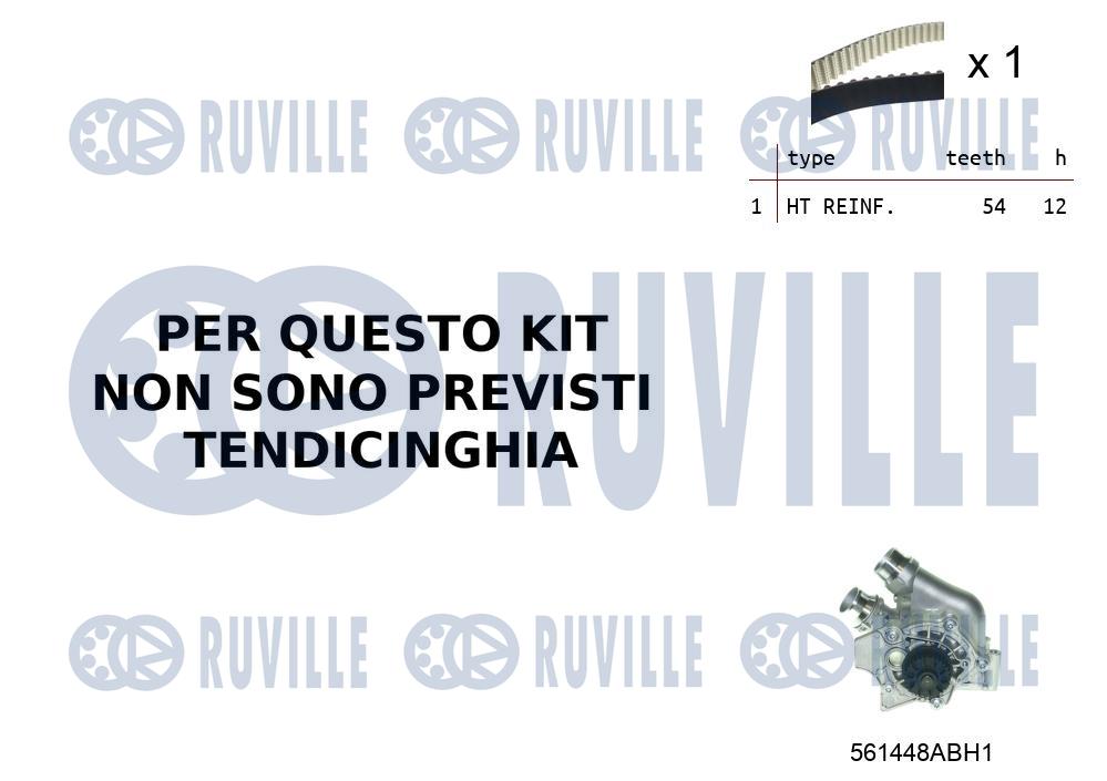 Pompa acqua e kit cinghie dentate RUVILLE 55B0023