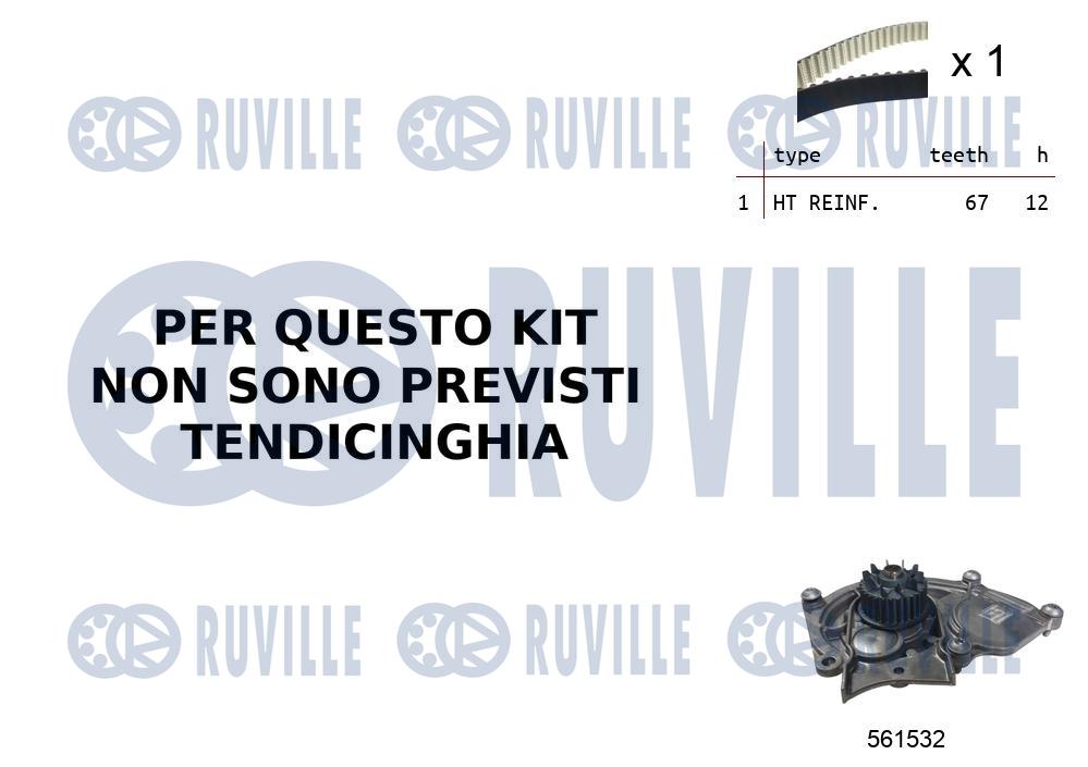 Pompa acqua e kit cinghie dentate RUVILLE 55B0031