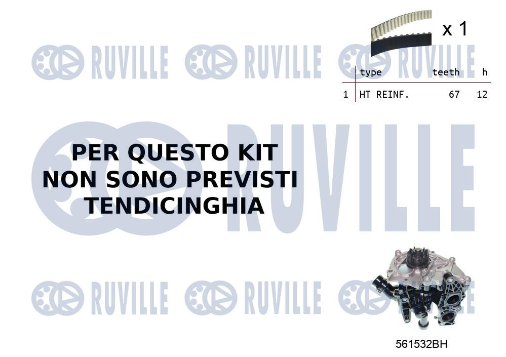 Pompa acqua e kit cinghie dentate RUVILLE 55B0032