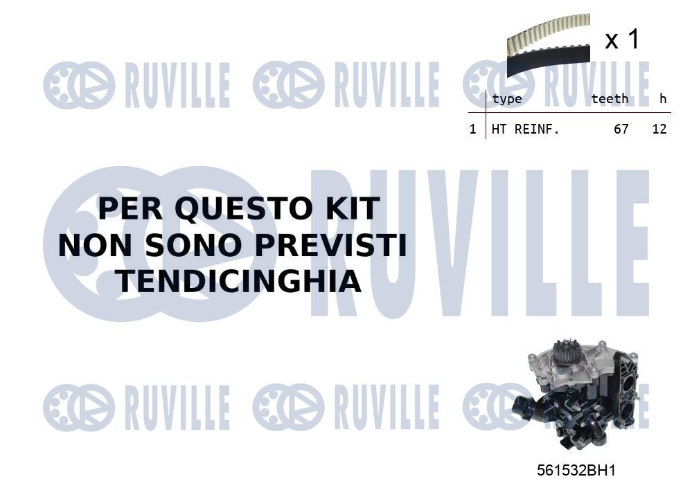 Pompa acqua e kit cinghie dentate RUVILLE 55B0033