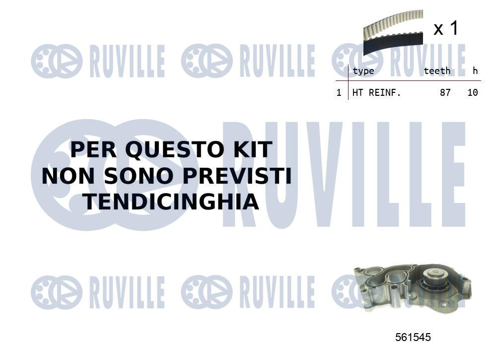 Pompa acqua e kit cinghie dentate RUVILLE 55B0051