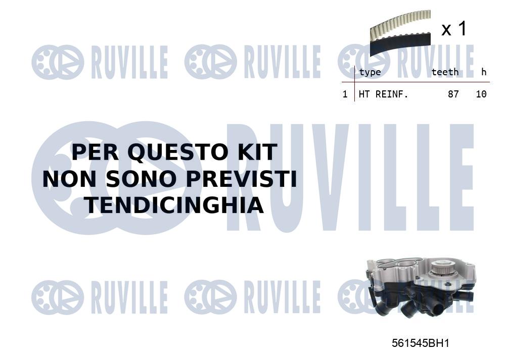 Pompa acqua e kit cinghie dentate RUVILLE 55B0053