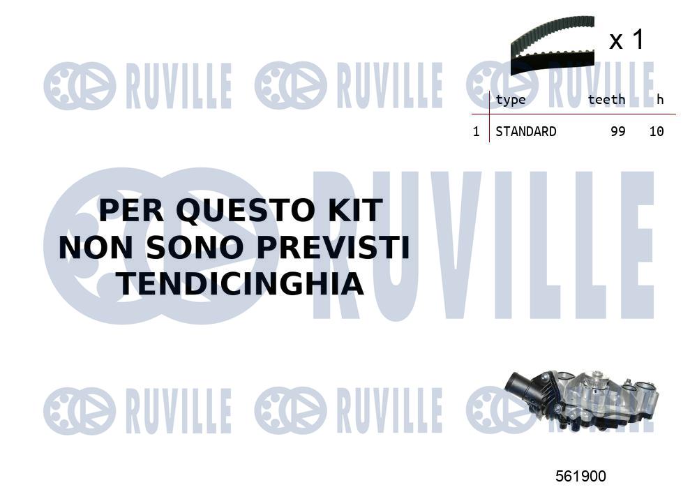Pompa acqua e kit cinghie dentate RUVILLE 55B0071