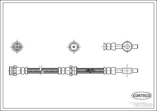 Flessibile del freno CORTECO 19033500