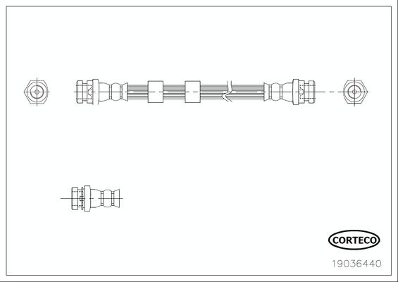 Flessibile del freno CORTECO 19036440
