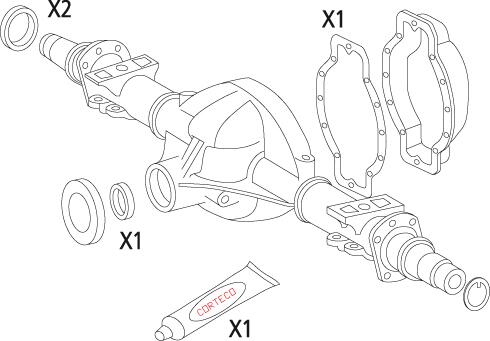 Kit guarnizioni, differenziale CORTECO 19536223