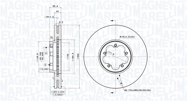 BRAKE DISC FORD TRANSIT CUSTOM V362 VAN