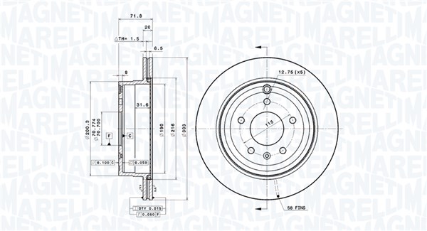 BRAKE DISC CHEVROLET CAPTIVA (C100, C140